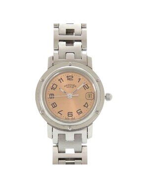 Hermes SS Pink Quartz Watch